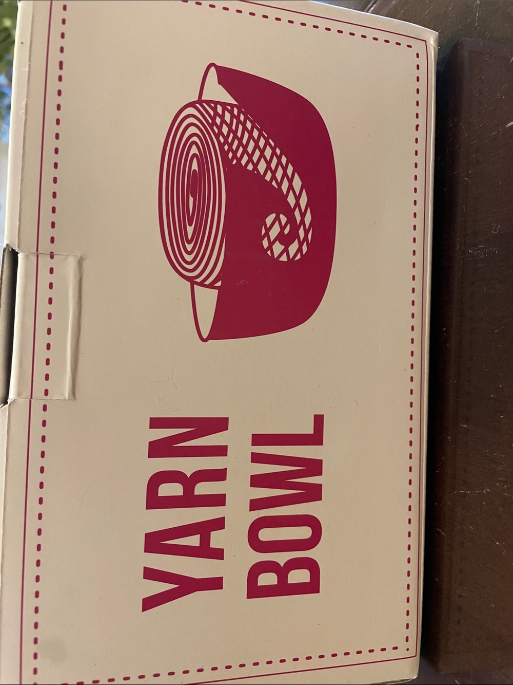Brand New,  mango wood Knit Picks Yarn Bowl, with holes.